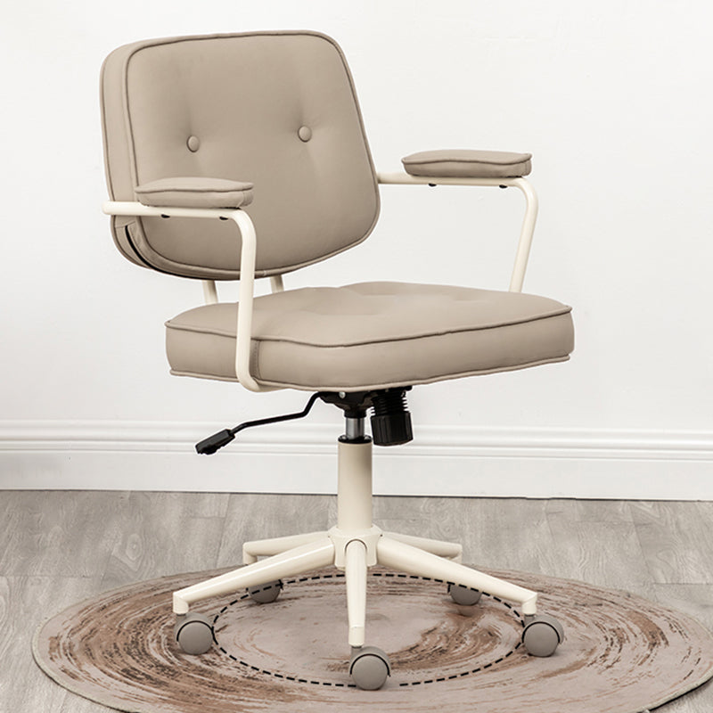 Minimalist Style Swivel Leather Dining Chair Open Back Dining Side Chair Yellow 1 Piece Clearhalo ' kitchen&dining_furn' 'Dining Chairs' 'Dining Tables & Seating' 'dining_chair' 'furn' 'furn_dining_chair' 'Furniture' 'furniture_dining_chair' 'Kitchen & Dining Furniture' 'kitchen' 3825607