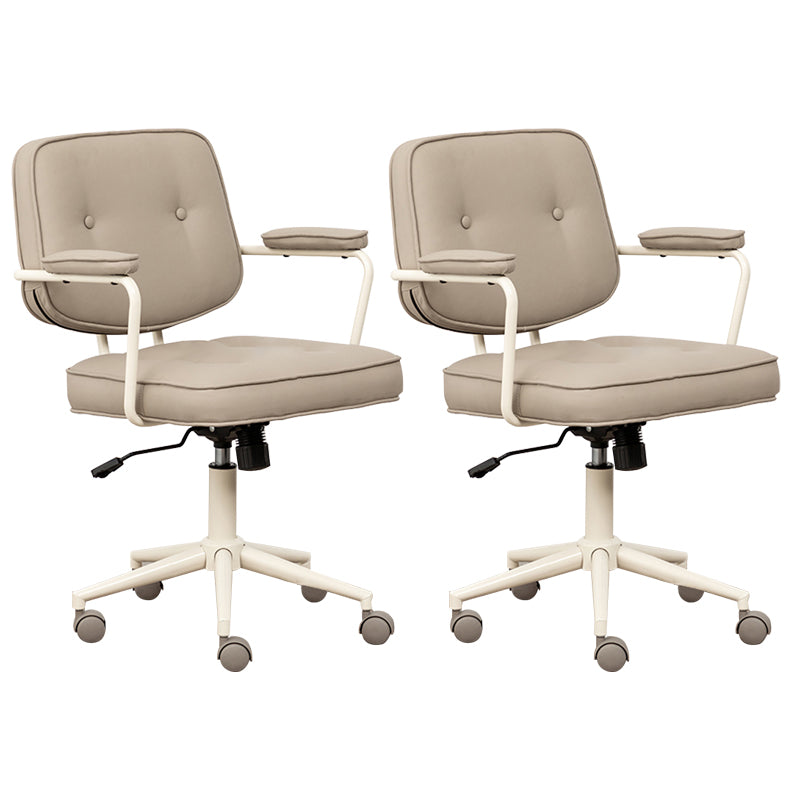 Minimalist Style Swivel Leather Dining Chair Open Back Dining Side Chair Yellow 2 Piece Set Clearhalo ' kitchen&dining_furn' 'Dining Chairs' 'Dining Tables & Seating' 'dining_chair' 'furn' 'furn_dining_chair' 'Furniture' 'furniture_dining_chair' 'Kitchen & Dining Furniture' 'kitchen' 3825609