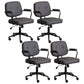 Minimalist Style Swivel Leather Dining Chair Open Back Dining Side Chair Dark Gray 4 Piece Set Clearhalo ' kitchen&dining_furn' 'Dining Chairs' 'Dining Tables & Seating' 'dining_chair' 'furn' 'furn_dining_chair' 'Furniture' 'furniture_dining_chair' 'Kitchen & Dining Furniture' 'kitchen' 3825622