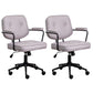 Minimalist Style Swivel Leather Dining Chair Open Back Dining Side Chair Light Gray 2 Piece Set Clearhalo ' kitchen&dining_furn' 'Dining Chairs' 'Dining Tables & Seating' 'dining_chair' 'furn' 'furn_dining_chair' 'Furniture' 'furniture_dining_chair' 'Kitchen & Dining Furniture' 'kitchen' 3825624
