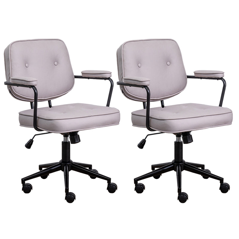 Minimalist Style Swivel Leather Dining Chair Open Back Dining Side Chair Light Gray 2 Piece Set Clearhalo ' kitchen&dining_furn' 'Dining Chairs' 'Dining Tables & Seating' 'dining_chair' 'furn' 'furn_dining_chair' 'Furniture' 'furniture_dining_chair' 'Kitchen & Dining Furniture' 'kitchen' 3825624