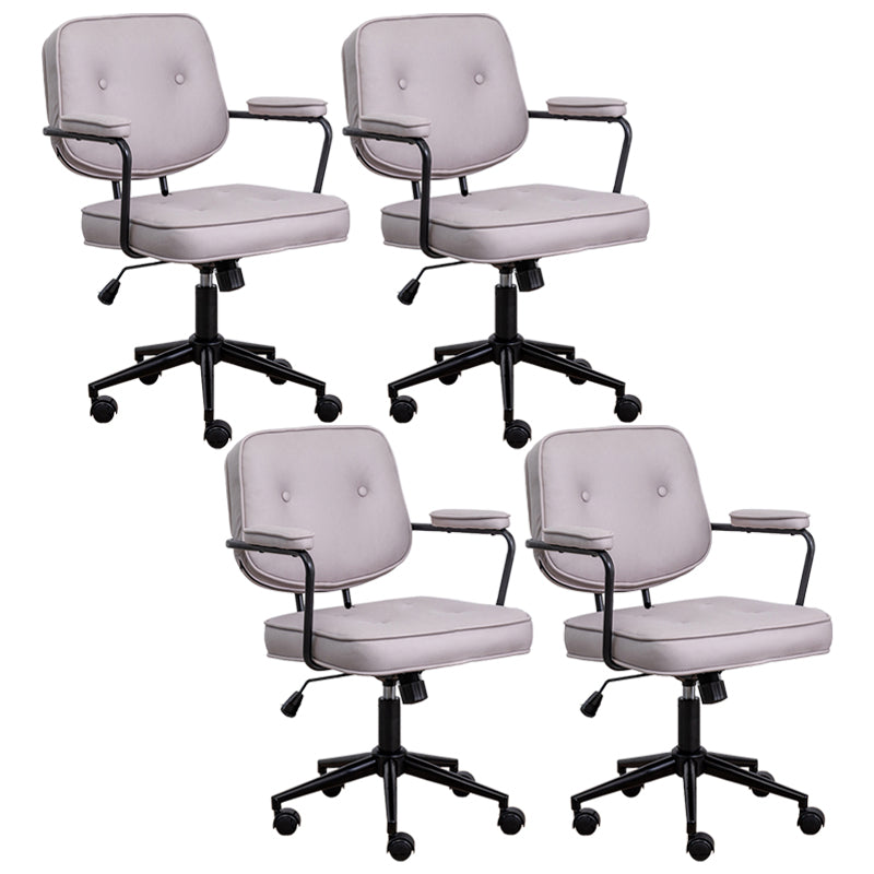 Minimalist Style Swivel Leather Dining Chair Open Back Dining Side Chair Light Gray 4 Piece Set Clearhalo ' kitchen&dining_furn' 'Dining Chairs' 'Dining Tables & Seating' 'dining_chair' 'furn' 'furn_dining_chair' 'Furniture' 'furniture_dining_chair' 'Kitchen & Dining Furniture' 'kitchen' 3825625