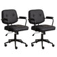 Minimalist Style Swivel Leather Dining Chair Open Back Dining Side Chair Black 2 Piece Set Clearhalo ' kitchen&dining_furn' 'Dining Chairs' 'Dining Tables & Seating' 'dining_chair' 'furn' 'furn_dining_chair' 'Furniture' 'furniture_dining_chair' 'Kitchen & Dining Furniture' 'kitchen' 3825633