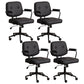 Minimalist Style Swivel Leather Dining Chair Open Back Dining Side Chair Black 4 Piece Set Clearhalo ' kitchen&dining_furn' 'Dining Chairs' 'Dining Tables & Seating' 'dining_chair' 'furn' 'furn_dining_chair' 'Furniture' 'furniture_dining_chair' 'Kitchen & Dining Furniture' 'kitchen' 3825634