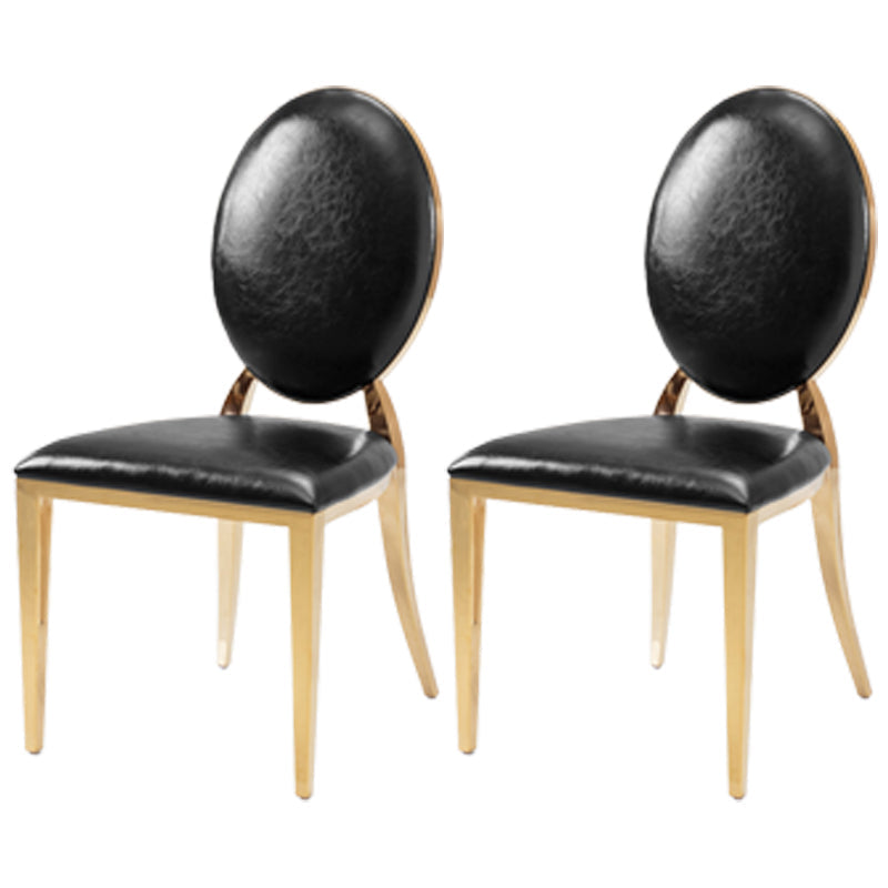 Contemporary Style Kitchen Dining Side Chair King Louis Back Side Chair Black 2 Piece Set Clearhalo ' kitchen&dining_furn' 'Dining Chairs' 'Dining Tables & Seating' 'dining_chair' 'furn' 'furn_dining_chair' 'Furniture' 'furniture_dining_chair' 'Kitchen & Dining Furniture' 'kitchen' 3825643