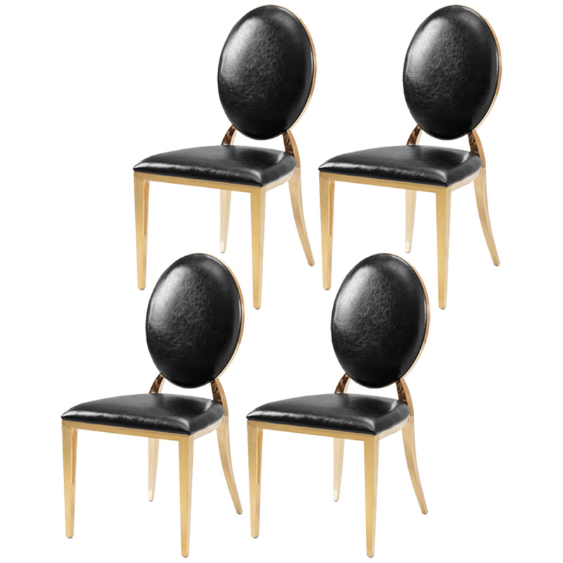 Contemporary Style Kitchen Dining Side Chair King Louis Back Side Chair Black 4 Piece Set Clearhalo ' kitchen&dining_furn' 'Dining Chairs' 'Dining Tables & Seating' 'dining_chair' 'furn' 'furn_dining_chair' 'Furniture' 'furniture_dining_chair' 'Kitchen & Dining Furniture' 'kitchen' 3825645