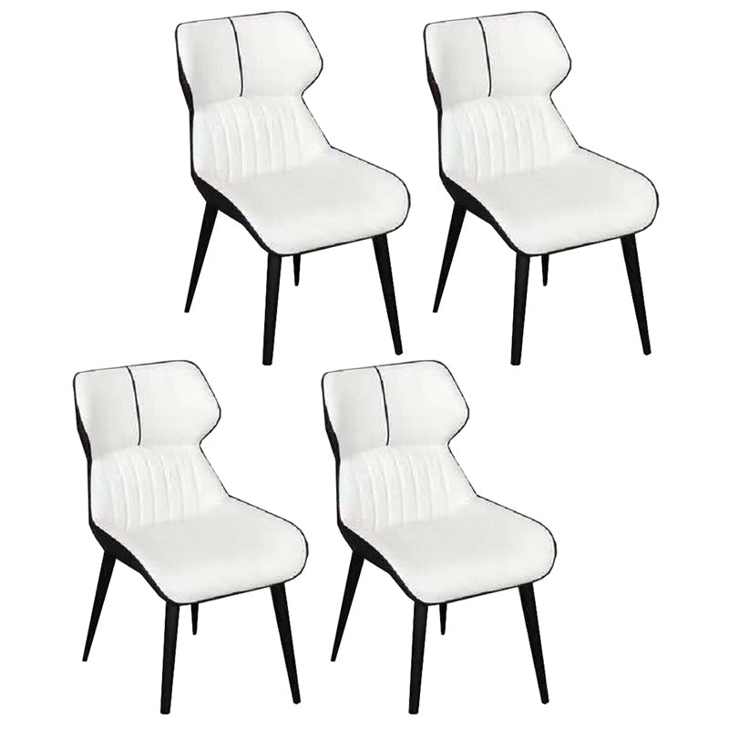 Contemporary PU Leather Dining Room Chairs Wingback Side Armchair for Home Use White 4 Piece Set Clearhalo ' kitchen&dining_furn' 'Dining Chairs' 'Dining Tables & Seating' 'dining_chair' 'furn' 'furn_dining_chair' 'Furniture' 'furniture_dining_chair' 'Kitchen & Dining Furniture' 'kitchen' 3825656