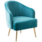 Contemporary Style Upholstered Arm Dining Chair Solid Back Side Chair for Home Lake Blue 1 Piece Brass Gold Clearhalo ' kitchen&dining_furn' 'Dining Chairs' 'Dining Tables & Seating' 'dining_chair' 'furn' 'furn_dining_chair' 'Furniture' 'furniture_dining_chair' 'Kitchen & Dining Furniture' 'kitchen' 3825665