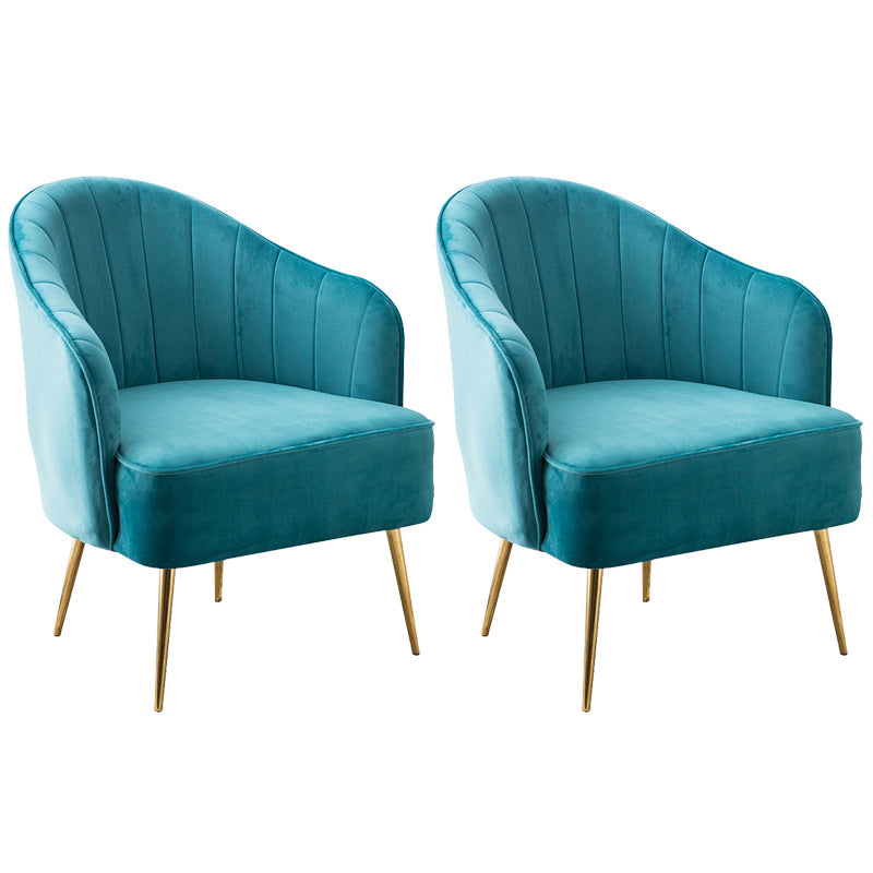 Contemporary Style Upholstered Arm Dining Chair Solid Back Side Chair for Home Lake Blue 2 Piece Set Brass Gold Clearhalo ' kitchen&dining_furn' 'Dining Chairs' 'Dining Tables & Seating' 'dining_chair' 'furn' 'furn_dining_chair' 'Furniture' 'furniture_dining_chair' 'Kitchen & Dining Furniture' 'kitchen' 3825667