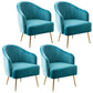 Contemporary Style Upholstered Arm Dining Chair Solid Back Side Chair for Home Lake Blue 4 Piece Set Brass Gold Clearhalo ' kitchen&dining_furn' 'Dining Chairs' 'Dining Tables & Seating' 'dining_chair' 'furn' 'furn_dining_chair' 'Furniture' 'furniture_dining_chair' 'Kitchen & Dining Furniture' 'kitchen' 3825668