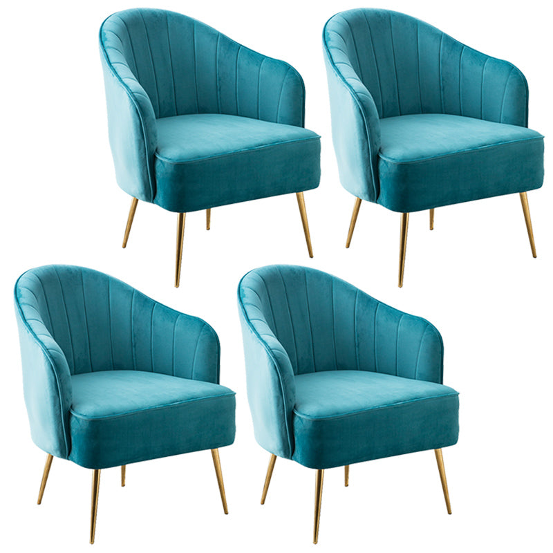 Contemporary Style Upholstered Arm Dining Chair Solid Back Side Chair for Home Lake Blue 4 Piece Set Brass Gold Clearhalo ' kitchen&dining_furn' 'Dining Chairs' 'Dining Tables & Seating' 'dining_chair' 'furn' 'furn_dining_chair' 'Furniture' 'furniture_dining_chair' 'Kitchen & Dining Furniture' 'kitchen' 3825668
