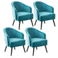 Contemporary Style Upholstered Arm Dining Chair Solid Back Side Chair for Home Lake Blue 4 Piece Set Black Clearhalo ' kitchen&dining_furn' 'Dining Chairs' 'Dining Tables & Seating' 'dining_chair' 'furn' 'furn_dining_chair' 'Furniture' 'furniture_dining_chair' 'Kitchen & Dining Furniture' 'kitchen' 3825674