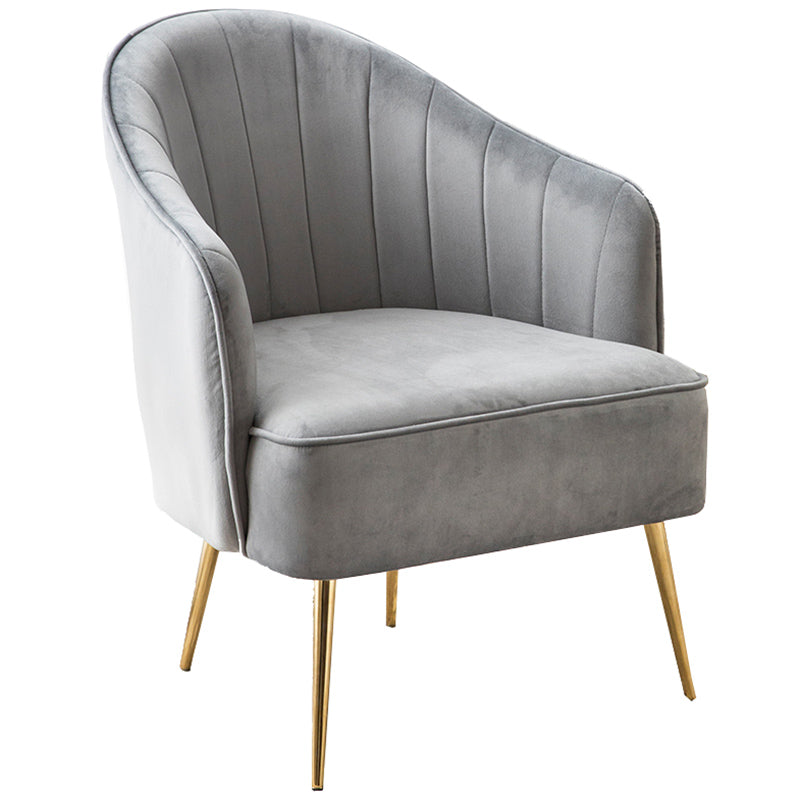 Contemporary Style Upholstered Arm Dining Chair Solid Back Side Chair for Home Light Gray 1 Piece Brass Gold Clearhalo ' kitchen&dining_furn' 'Dining Chairs' 'Dining Tables & Seating' 'dining_chair' 'furn' 'furn_dining_chair' 'Furniture' 'furniture_dining_chair' 'Kitchen & Dining Furniture' 'kitchen' 3825677