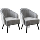 Contemporary Style Upholstered Arm Dining Chair Solid Back Side Chair for Home Light Gray 2 Piece Set Black Clearhalo ' kitchen&dining_furn' 'Dining Chairs' 'Dining Tables & Seating' 'dining_chair' 'furn' 'furn_dining_chair' 'Furniture' 'furniture_dining_chair' 'Kitchen & Dining Furniture' 'kitchen' 3825684