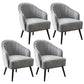 Contemporary Style Upholstered Arm Dining Chair Solid Back Side Chair for Home Light Gray 4 Piece Set Black Clearhalo ' kitchen&dining_furn' 'Dining Chairs' 'Dining Tables & Seating' 'dining_chair' 'furn' 'furn_dining_chair' 'Furniture' 'furniture_dining_chair' 'Kitchen & Dining Furniture' 'kitchen' 3825687