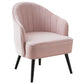 Contemporary Style Upholstered Arm Dining Chair Solid Back Side Chair for Home Pink 1 Piece Black Clearhalo ' kitchen&dining_furn' 'Dining Chairs' 'Dining Tables & Seating' 'dining_chair' 'furn' 'furn_dining_chair' 'Furniture' 'furniture_dining_chair' 'Kitchen & Dining Furniture' 'kitchen' 3825691