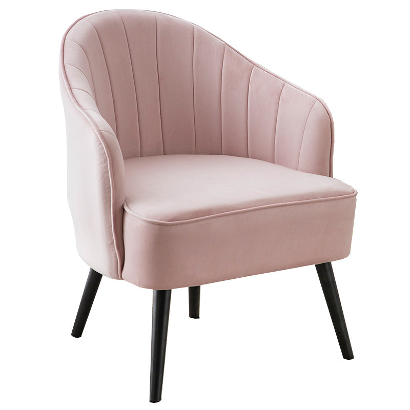 Contemporary Style Upholstered Arm Dining Chair Solid Back Side Chair for Home Pink 1 Piece Black Clearhalo ' kitchen&dining_furn' 'Dining Chairs' 'Dining Tables & Seating' 'dining_chair' 'furn' 'furn_dining_chair' 'Furniture' 'furniture_dining_chair' 'Kitchen & Dining Furniture' 'kitchen' 3825691