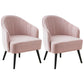 Contemporary Style Upholstered Arm Dining Chair Solid Back Side Chair for Home Pink 2 Piece Set Black Clearhalo ' kitchen&dining_furn' 'Dining Chairs' 'Dining Tables & Seating' 'dining_chair' 'furn' 'furn_dining_chair' 'Furniture' 'furniture_dining_chair' 'Kitchen & Dining Furniture' 'kitchen' 3825692