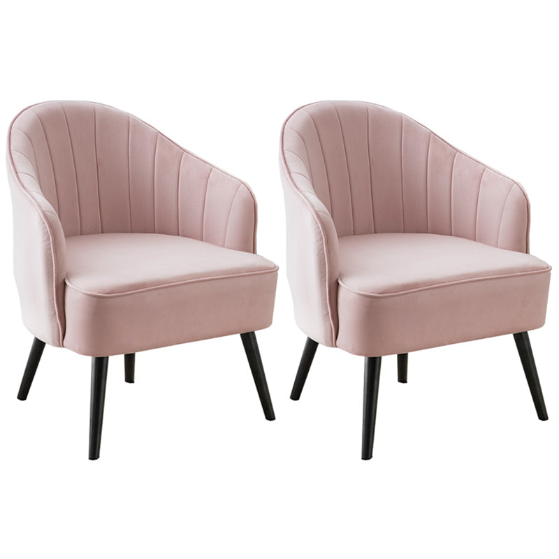 Contemporary Style Upholstered Arm Dining Chair Solid Back Side Chair for Home Pink 2 Piece Set Black Clearhalo ' kitchen&dining_furn' 'Dining Chairs' 'Dining Tables & Seating' 'dining_chair' 'furn' 'furn_dining_chair' 'Furniture' 'furniture_dining_chair' 'Kitchen & Dining Furniture' 'kitchen' 3825692