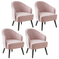 Contemporary Style Upholstered Arm Dining Chair Solid Back Side Chair for Home Pink 4 Piece Set Black Clearhalo ' kitchen&dining_furn' 'Dining Chairs' 'Dining Tables & Seating' 'dining_chair' 'furn' 'furn_dining_chair' 'Furniture' 'furniture_dining_chair' 'Kitchen & Dining Furniture' 'kitchen' 3825693
