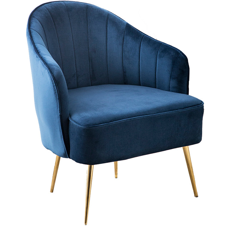 Contemporary Style Upholstered Arm Dining Chair Solid Back Side Chair for Home Dark Blue 1 Piece Brass Gold Clearhalo ' kitchen&dining_furn' 'Dining Chairs' 'Dining Tables & Seating' 'dining_chair' 'furn' 'furn_dining_chair' 'Furniture' 'furniture_dining_chair' 'Kitchen & Dining Furniture' 'kitchen' 3825694