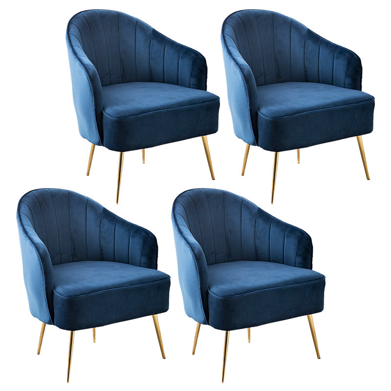 Contemporary Style Upholstered Arm Dining Chair Solid Back Side Chair for Home Dark Blue 4 Piece Set Brass Gold Clearhalo ' kitchen&dining_furn' 'Dining Chairs' 'Dining Tables & Seating' 'dining_chair' 'furn' 'furn_dining_chair' 'Furniture' 'furniture_dining_chair' 'Kitchen & Dining Furniture' 'kitchen' 3825696