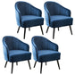 Contemporary Style Upholstered Arm Dining Chair Solid Back Side Chair for Home Dark Blue 4 Piece Set Black Clearhalo ' kitchen&dining_furn' 'Dining Chairs' 'Dining Tables & Seating' 'dining_chair' 'furn' 'furn_dining_chair' 'Furniture' 'furniture_dining_chair' 'Kitchen & Dining Furniture' 'kitchen' 3825699