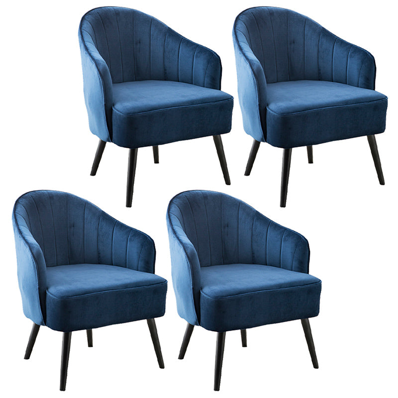 Contemporary Style Upholstered Arm Dining Chair Solid Back Side Chair for Home Dark Blue 4 Piece Set Black Clearhalo ' kitchen&dining_furn' 'Dining Chairs' 'Dining Tables & Seating' 'dining_chair' 'furn' 'furn_dining_chair' 'Furniture' 'furniture_dining_chair' 'Kitchen & Dining Furniture' 'kitchen' 3825699
