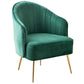 Contemporary Style Upholstered Arm Dining Chair Solid Back Side Chair for Home Blackish Green 1 Piece Brass Gold Clearhalo ' kitchen&dining_furn' 'Dining Chairs' 'Dining Tables & Seating' 'dining_chair' 'furn' 'furn_dining_chair' 'Furniture' 'furniture_dining_chair' 'Kitchen & Dining Furniture' 'kitchen' 3825700