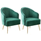 Contemporary Style Upholstered Arm Dining Chair Solid Back Side Chair for Home Blackish Green 2 Piece Set Brass Gold Clearhalo ' kitchen&dining_furn' 'Dining Chairs' 'Dining Tables & Seating' 'dining_chair' 'furn' 'furn_dining_chair' 'Furniture' 'furniture_dining_chair' 'Kitchen & Dining Furniture' 'kitchen' 3825701