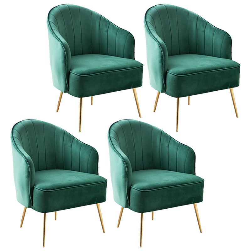 Contemporary Style Upholstered Arm Dining Chair Solid Back Side Chair for Home Blackish Green 4 Piece Set Brass Gold Clearhalo ' kitchen&dining_furn' 'Dining Chairs' 'Dining Tables & Seating' 'dining_chair' 'furn' 'furn_dining_chair' 'Furniture' 'furniture_dining_chair' 'Kitchen & Dining Furniture' 'kitchen' 3825702