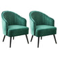 Contemporary Style Upholstered Arm Dining Chair Solid Back Side Chair for Home Blackish Green 2 Piece Set Black Clearhalo ' kitchen&dining_furn' 'Dining Chairs' 'Dining Tables & Seating' 'dining_chair' 'furn' 'furn_dining_chair' 'Furniture' 'furniture_dining_chair' 'Kitchen & Dining Furniture' 'kitchen' 3825707