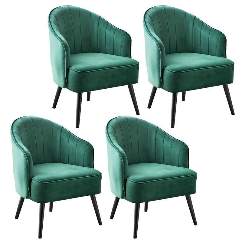 Contemporary Style Upholstered Arm Dining Chair Solid Back Side Chair for Home Blackish Green 4 Piece Set Black Clearhalo ' kitchen&dining_furn' 'Dining Chairs' 'Dining Tables & Seating' 'dining_chair' 'furn' 'furn_dining_chair' 'Furniture' 'furniture_dining_chair' 'Kitchen & Dining Furniture' 'kitchen' 3825708