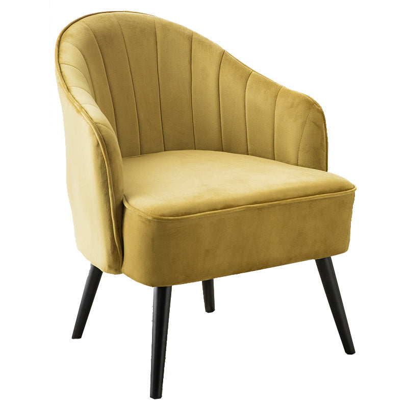Contemporary Style Upholstered Arm Dining Chair Solid Back Side Chair for Home Yellow 1 Piece Black Clearhalo ' kitchen&dining_furn' 'Dining Chairs' 'Dining Tables & Seating' 'dining_chair' 'furn' 'furn_dining_chair' 'Furniture' 'furniture_dining_chair' 'Kitchen & Dining Furniture' 'kitchen' 3825709