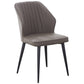 Modern Style Dining Side Chair with Metal Legs Armless Chair for Kitchen Dark Gray 1 Piece Black Clearhalo ' kitchen&dining_furn' 'Dining Chairs' 'Dining Tables & Seating' 'dining_chair' 'furn' 'furn_dining_chair' 'Furniture' 'furniture_dining_chair' 'Kitchen & Dining Furniture' 'kitchen' 3825718