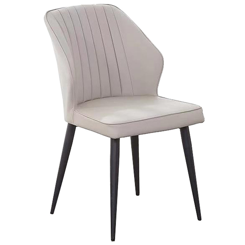 Modern Style Dining Side Chair with Metal Legs Armless Chair for Kitchen Light Gray 1 Piece Black Clearhalo ' kitchen&dining_furn' 'Dining Chairs' 'Dining Tables & Seating' 'dining_chair' 'furn' 'furn_dining_chair' 'Furniture' 'furniture_dining_chair' 'Kitchen & Dining Furniture' 'kitchen' 3825724
