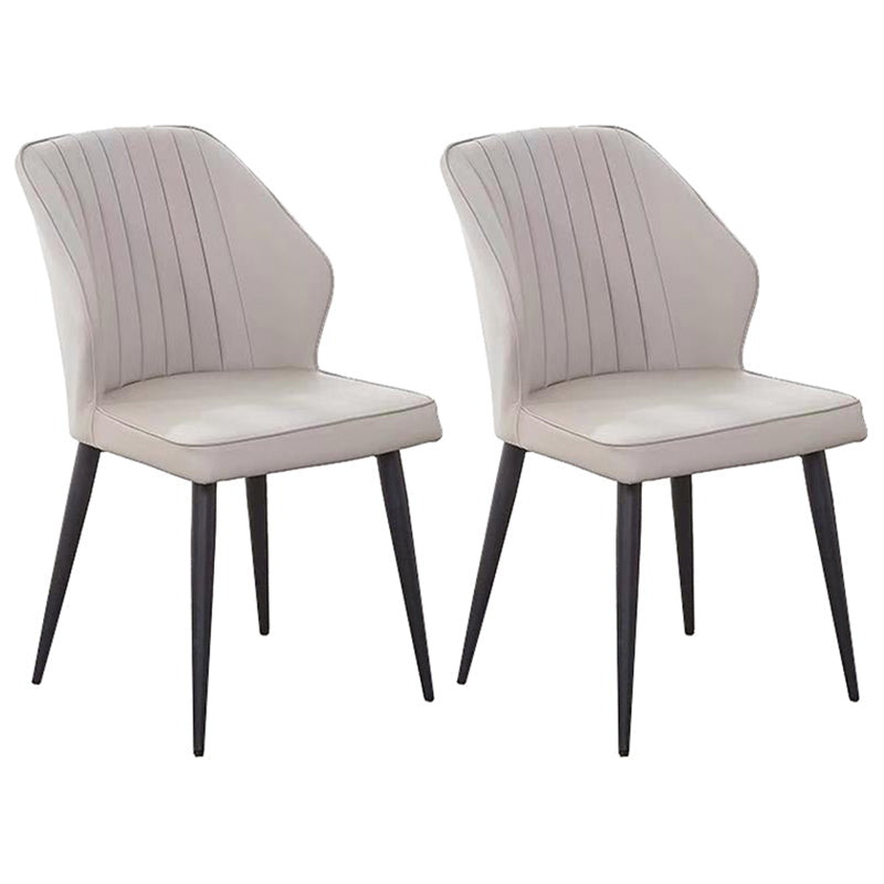 Modern Style Dining Side Chair with Metal Legs Armless Chair for Kitchen Light Gray 2 Piece Set Black Clearhalo ' kitchen&dining_furn' 'Dining Chairs' 'Dining Tables & Seating' 'dining_chair' 'furn' 'furn_dining_chair' 'Furniture' 'furniture_dining_chair' 'Kitchen & Dining Furniture' 'kitchen' 3825727