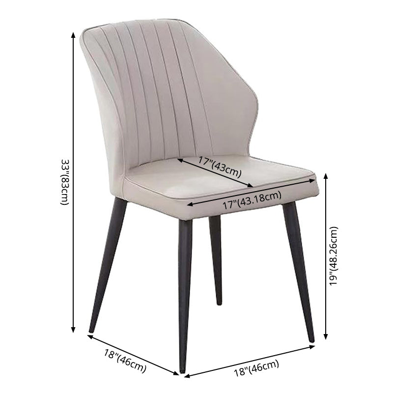Modern Style Dining Side Chair with Metal Legs Armless Chair for Kitchen Clearhalo ' kitchen&dining_furn' 'Dining Chairs' 'Dining Tables & Seating' 'dining_chair' 'furn' 'furn_dining_chair' 'Furniture' 'furniture_dining_chair' 'Kitchen & Dining Furniture' 'kitchen' 3825730