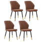 Modern Style Dining Side Chair with Metal Legs Armless Chair for Kitchen Brown 4 Piece Set Brass Gold Clearhalo ' kitchen&dining_furn' 'Dining Chairs' 'Dining Tables & Seating' 'dining_chair' 'furn' 'furn_dining_chair' 'Furniture' 'furniture_dining_chair' 'Kitchen & Dining Furniture' 'kitchen' 3825735