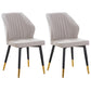 Modern Style Dining Side Chair with Metal Legs Armless Chair for Kitchen Light Gray 2 Piece Set Brass Gold Clearhalo ' kitchen&dining_furn' 'Dining Chairs' 'Dining Tables & Seating' 'dining_chair' 'furn' 'furn_dining_chair' 'Furniture' 'furniture_dining_chair' 'Kitchen & Dining Furniture' 'kitchen' 3825737