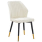 Modern Style Dining Side Chair with Metal Legs Armless Chair for Kitchen Ivory 1 Piece Brass Gold Clearhalo ' kitchen&dining_furn' 'Dining Chairs' 'Dining Tables & Seating' 'dining_chair' 'furn' 'furn_dining_chair' 'Furniture' 'furniture_dining_chair' 'Kitchen & Dining Furniture' 'kitchen' 3825739