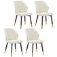Modern Style Dining Side Chair with Metal Legs Armless Chair for Kitchen Ivory 4 Piece Set Brass Gold Clearhalo ' kitchen&dining_furn' 'Dining Chairs' 'Dining Tables & Seating' 'dining_chair' 'furn' 'furn_dining_chair' 'Furniture' 'furniture_dining_chair' 'Kitchen & Dining Furniture' 'kitchen' 3825741