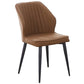 Modern Style Dining Side Chair with Metal Legs Armless Chair for Kitchen Brown 1 Piece Black Clearhalo ' kitchen&dining_furn' 'Dining Chairs' 'Dining Tables & Seating' 'dining_chair' 'furn' 'furn_dining_chair' 'Furniture' 'furniture_dining_chair' 'Kitchen & Dining Furniture' 'kitchen' 3825742