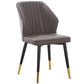 Modern Style Dining Side Chair with Metal Legs Armless Chair for Kitchen Dark Gray 1 Piece Brass Gold Clearhalo ' kitchen&dining_furn' 'Dining Chairs' 'Dining Tables & Seating' 'dining_chair' 'furn' 'furn_dining_chair' 'Furniture' 'furniture_dining_chair' 'Kitchen & Dining Furniture' 'kitchen' 3825745