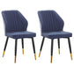 Modern Style Dining Side Chair with Metal Legs Armless Chair for Kitchen Blue 2 Piece Set Brass Gold Clearhalo ' kitchen&dining_furn' 'Dining Chairs' 'Dining Tables & Seating' 'dining_chair' 'furn' 'furn_dining_chair' 'Furniture' 'furniture_dining_chair' 'Kitchen & Dining Furniture' 'kitchen' 3825749