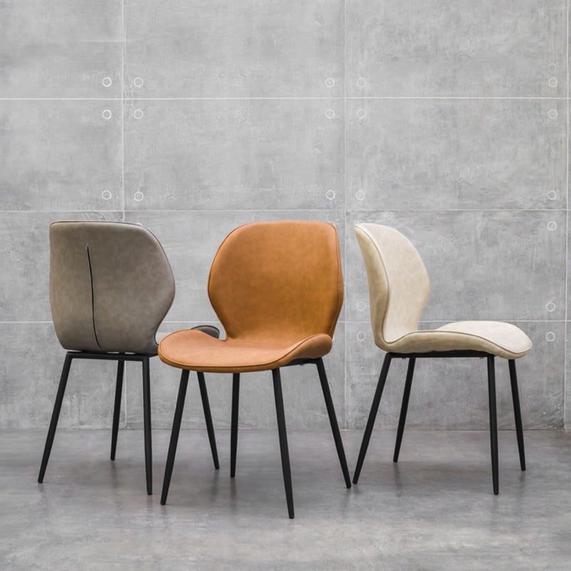 PU Leather Scandinavian Restaurant Side Chair Parsons Matte Finish Dining Chair Clearhalo ' kitchen&dining_furn' 'Dining Chairs' 'Dining Tables & Seating' 'dining_chair' 'furn' 'furn_dining_chair' 'Furniture' 'furniture_dining_chair' 'Kitchen & Dining Furniture' 'kitchen' 3825754