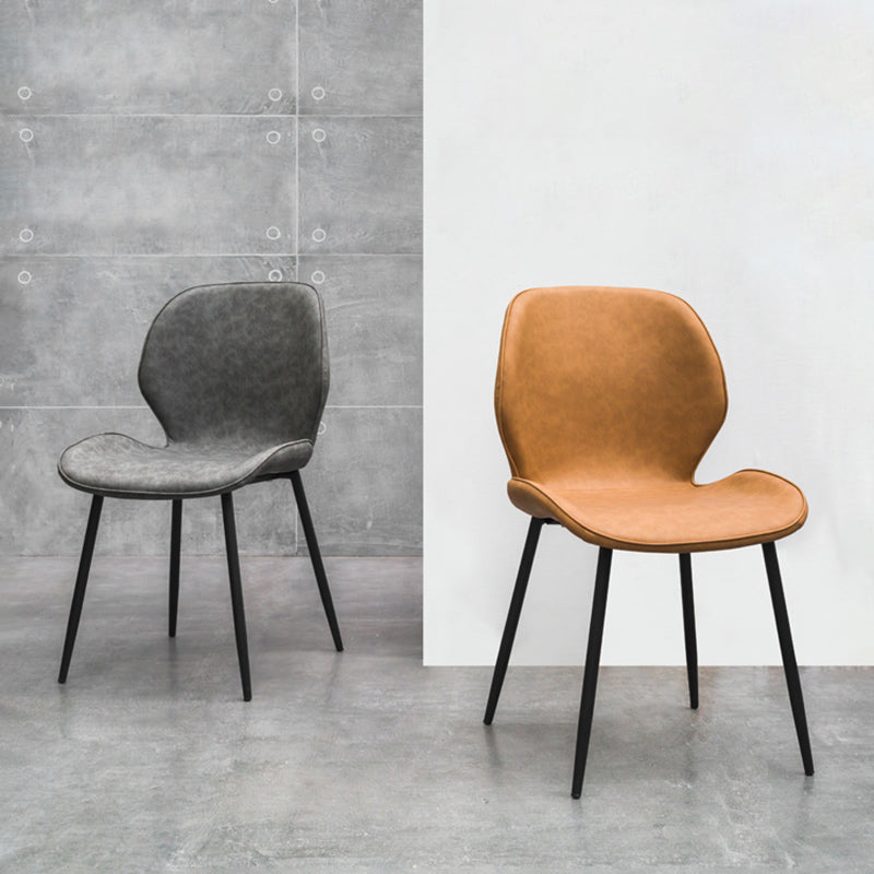 PU Leather Scandinavian Restaurant Side Chair Parsons Matte Finish Dining Chair Clearhalo ' kitchen&dining_furn' 'Dining Chairs' 'Dining Tables & Seating' 'dining_chair' 'furn' 'furn_dining_chair' 'Furniture' 'furniture_dining_chair' 'Kitchen & Dining Furniture' 'kitchen' 3825756