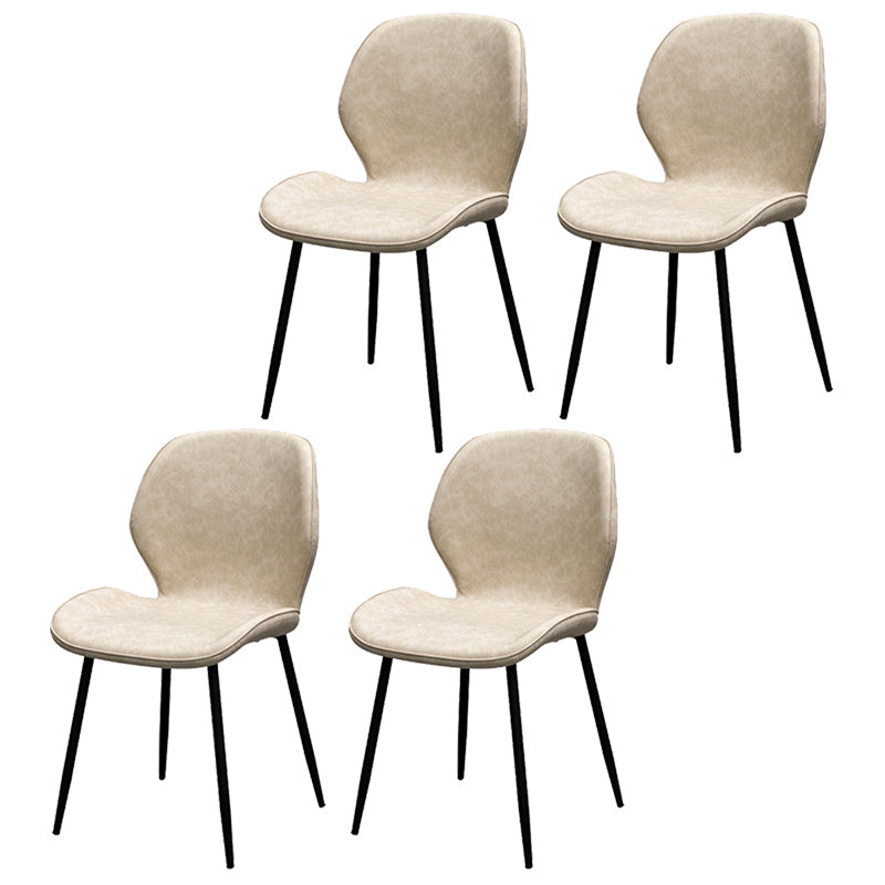 PU Leather Scandinavian Restaurant Side Chair Parsons Matte Finish Dining Chair Beige 4 Piece Set Black Clearhalo ' kitchen&dining_furn' 'Dining Chairs' 'Dining Tables & Seating' 'dining_chair' 'furn' 'furn_dining_chair' 'Furniture' 'furniture_dining_chair' 'Kitchen & Dining Furniture' 'kitchen' 3825758