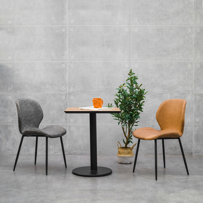 PU Leather Scandinavian Restaurant Side Chair Parsons Matte Finish Dining Chair Clearhalo ' kitchen&dining_furn' 'Dining Chairs' 'Dining Tables & Seating' 'dining_chair' 'furn' 'furn_dining_chair' 'Furniture' 'furniture_dining_chair' 'Kitchen & Dining Furniture' 'kitchen' 3825759