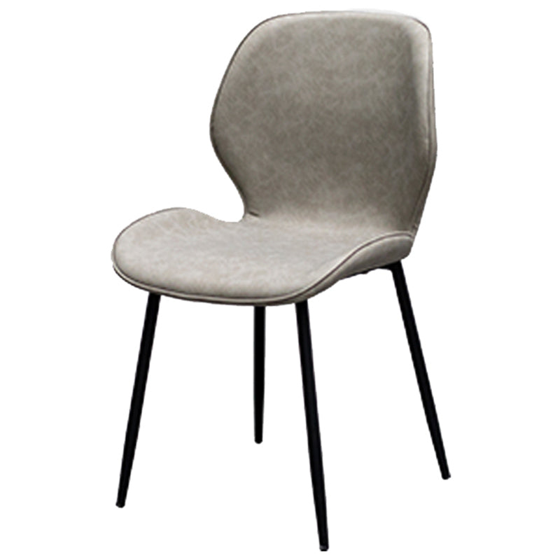 PU Leather Scandinavian Restaurant Side Chair Parsons Matte Finish Dining Chair Light Gray 1 Piece Black Clearhalo ' kitchen&dining_furn' 'Dining Chairs' 'Dining Tables & Seating' 'dining_chair' 'furn' 'furn_dining_chair' 'Furniture' 'furniture_dining_chair' 'Kitchen & Dining Furniture' 'kitchen' 3825760
